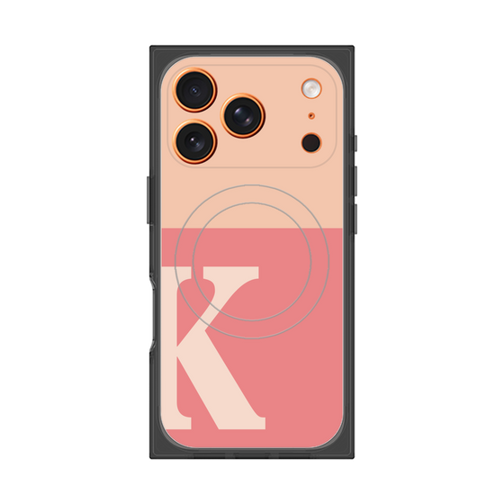 プレミアムスクエアケース with MagSafe［ オリジナル - initial two tone - K pink ］