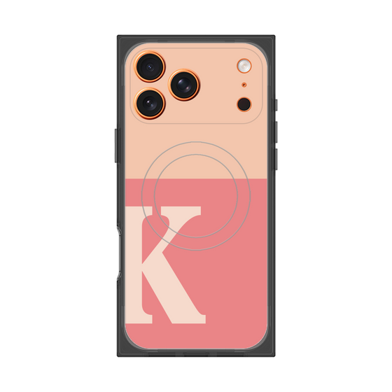 プレミアムスクエアケース with MagSafe［ オリジナル - initial two tone - K pink ］