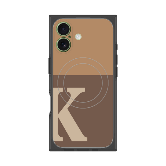 プレミアムスクエアケース with MagSafe［ オリジナル - initial two tone - K brown ］