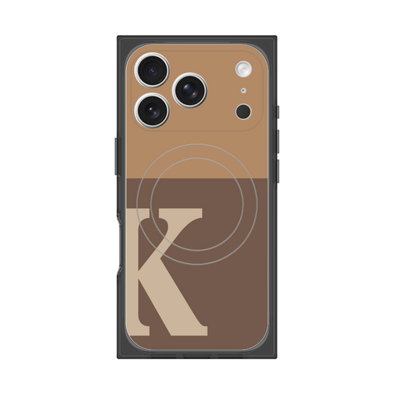 プレミアムスクエアケース with MagSafe［ オリジナル - initial two tone - K brown ］