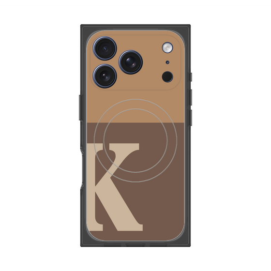 プレミアムスクエアケース with MagSafe［ オリジナル - initial two tone - K brown ］
