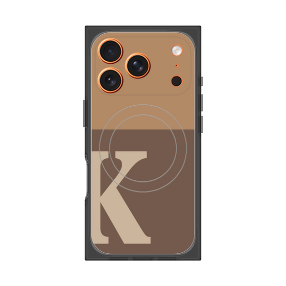 プレミアムスクエアケース with MagSafe［ オリジナル - initial two tone - K brown ］
