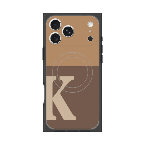プレミアムスクエアケース with MagSafe［ オリジナル - initial two tone - K brown ］