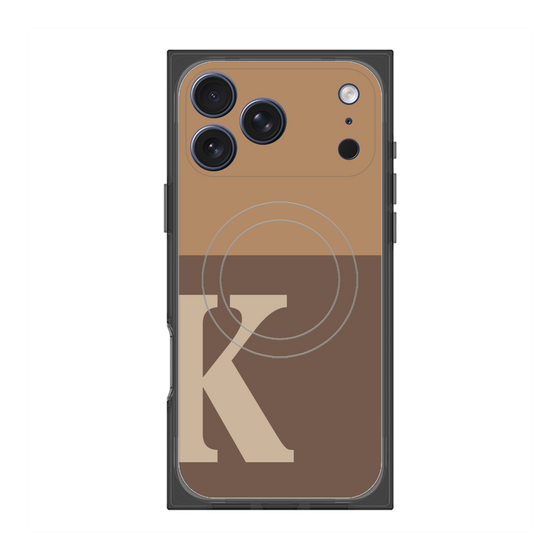 プレミアムスクエアケース with MagSafe［ オリジナル - initial two tone - K brown ］