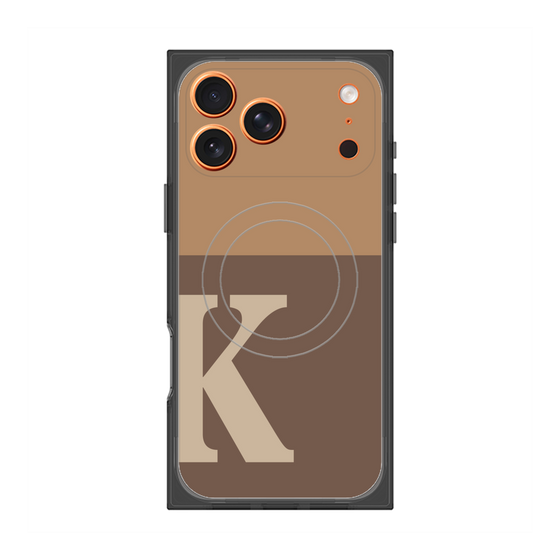 プレミアムスクエアケース with MagSafe［ オリジナル - initial two tone - K brown ］