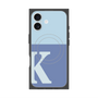 プレミアムスクエアケース with MagSafe［ オリジナル - initial two tone - K blue ］