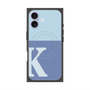 プレミアムスクエアケース with MagSafe［ オリジナル - initial two tone - K blue ］