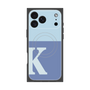 プレミアムスクエアケース with MagSafe［ オリジナル - initial two tone - K blue ］