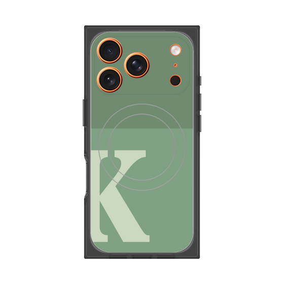 プレミアムスクエアケース with MagSafe［ オリジナル - initial two tone - K green ］