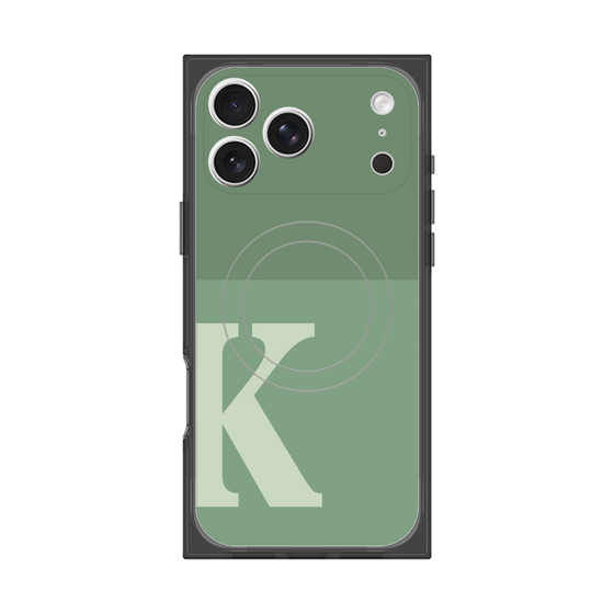 プレミアムスクエアケース with MagSafe［ オリジナル - initial two tone - K green ］
