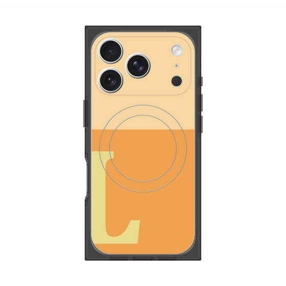 プレミアムスクエアケース with MagSafe［ オリジナル - initial two tone - L orange ］