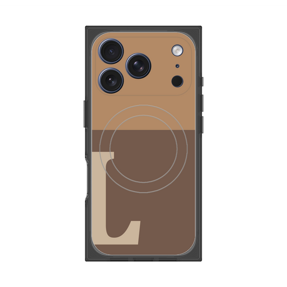 プレミアムスクエアケース with MagSafe［ オリジナル - initial two tone - L brown ］