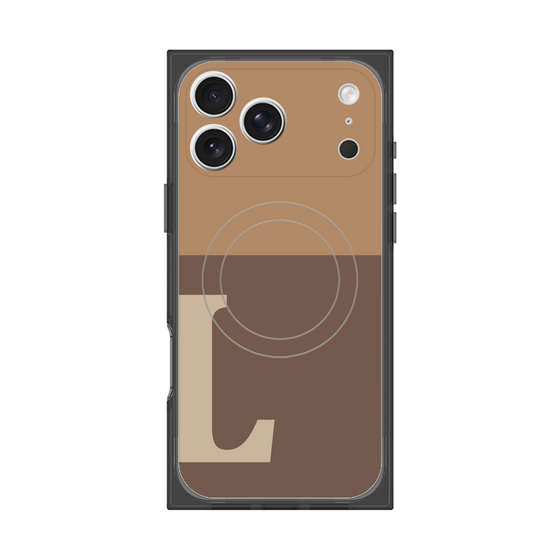 プレミアムスクエアケース with MagSafe［ オリジナル - initial two tone - L brown ］