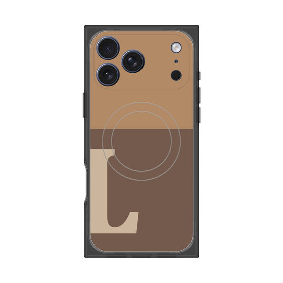 プレミアムスクエアケース with MagSafe［ オリジナル - initial two tone - L brown ］