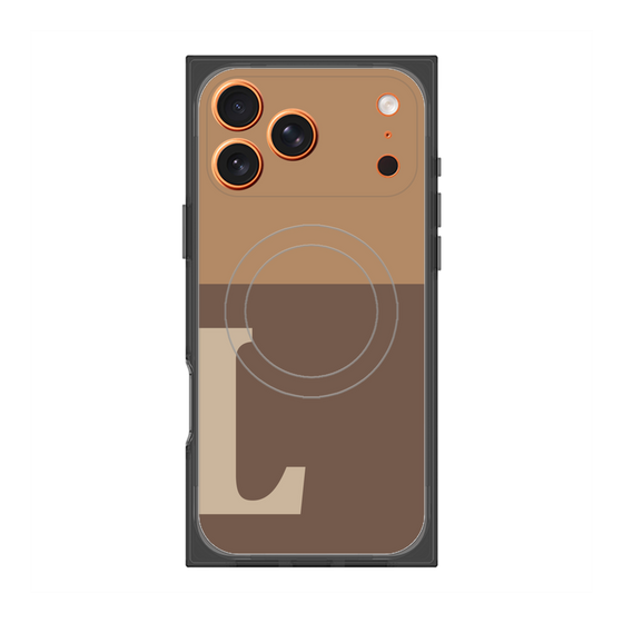 プレミアムスクエアケース with MagSafe［ オリジナル - initial two tone - L brown ］