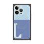 プレミアムスクエアケース with MagSafe［ オリジナル - initial two tone - L blue ］
