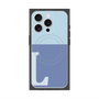 プレミアムスクエアケース with MagSafe［ オリジナル - initial two tone - L blue ］