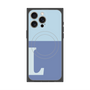 プレミアムスクエアケース with MagSafe［ オリジナル - initial two tone - L blue ］