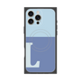プレミアムスクエアケース with MagSafe［ オリジナル - initial two tone - L blue ］