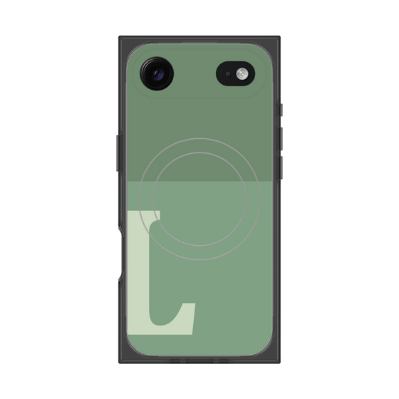 プレミアムスクエアケース with MagSafe［ オリジナル - initial two tone - L green ］