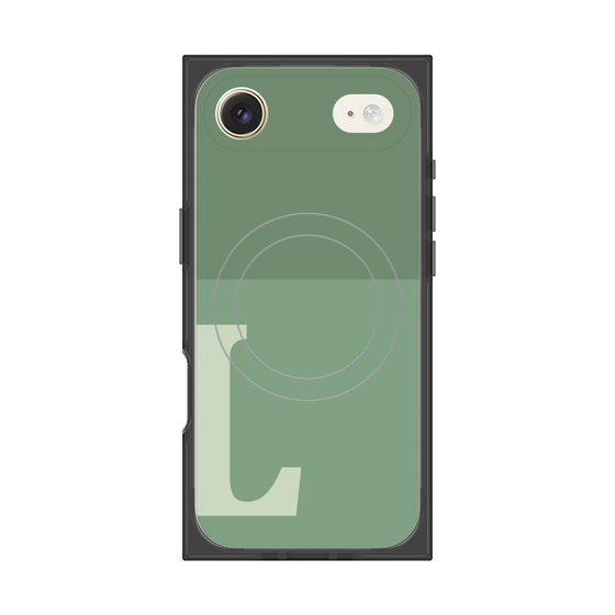 プレミアムスクエアケース with MagSafe［ オリジナル - initial two tone - L green ］