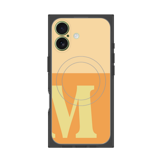 プレミアムスクエアケース with MagSafe［ オリジナル - initial two tone - M orange ］