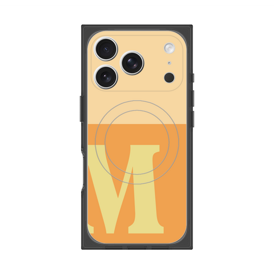 プレミアムスクエアケース with MagSafe［ オリジナル - initial two tone - M orange ］