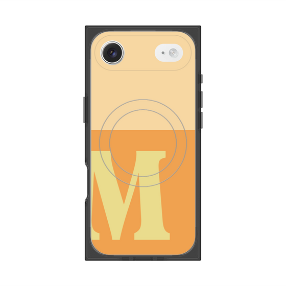 プレミアムスクエアケース with MagSafe［ オリジナル - initial two tone - M orange ］