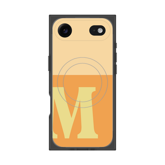 プレミアムスクエアケース with MagSafe［ オリジナル - initial two tone - M orange ］