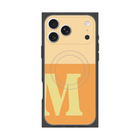 プレミアムスクエアケース with MagSafe［ オリジナル - initial two tone - M orange ］