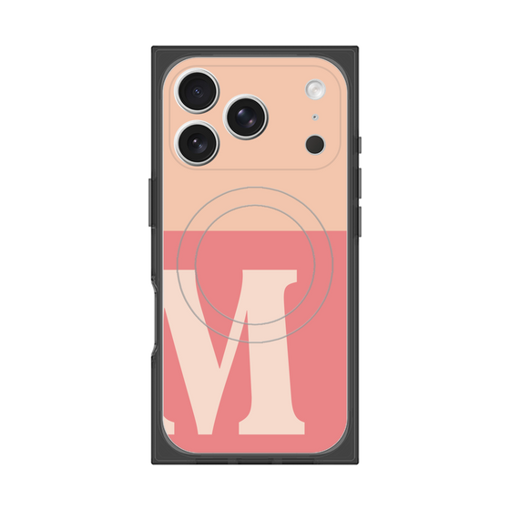 プレミアムスクエアケース with MagSafe［ オリジナル - initial two tone - M pink ］