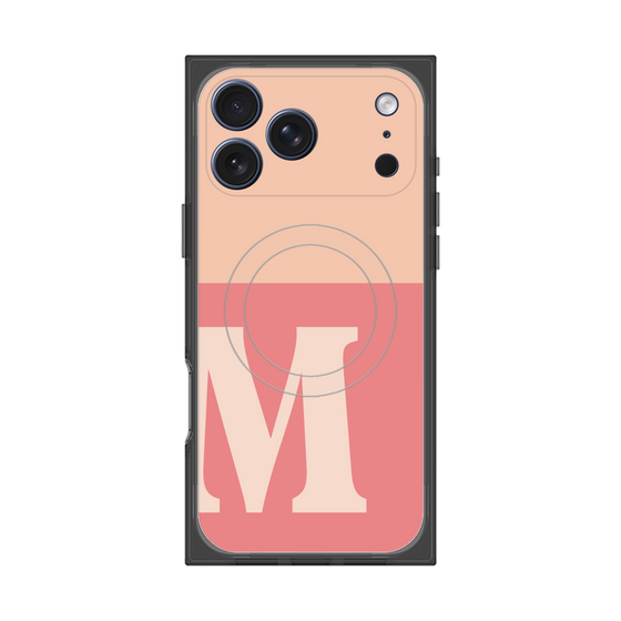 プレミアムスクエアケース with MagSafe［ オリジナル - initial two tone - M pink ］