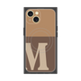 プレミアムスクエアケース with MagSafe［ オリジナル - initial two tone - M brown ］