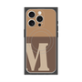 プレミアムスクエアケース with MagSafe［ オリジナル - initial two tone - M brown ］