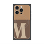 プレミアムスクエアケース with MagSafe［ オリジナル - initial two tone - M brown ］