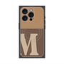 プレミアムスクエアケース with MagSafe［ オリジナル - initial two tone - M brown ］
