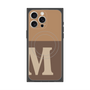 プレミアムスクエアケース with MagSafe［ オリジナル - initial two tone - M brown ］