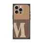 プレミアムスクエアケース with MagSafe［ オリジナル - initial two tone - M brown ］