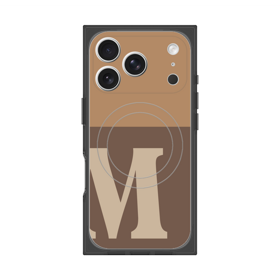 プレミアムスクエアケース with MagSafe［ オリジナル - initial two tone - M brown ］