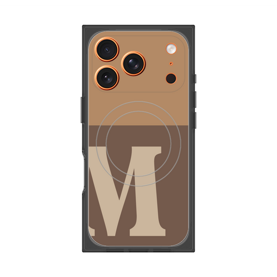 プレミアムスクエアケース with MagSafe［ オリジナル - initial two tone - M brown ］