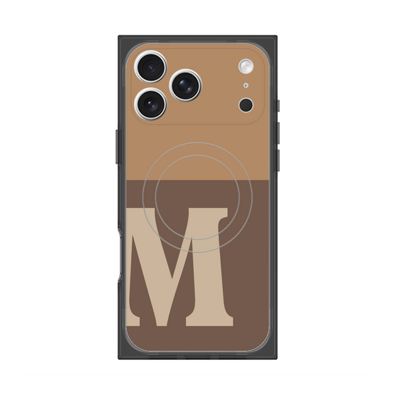 プレミアムスクエアケース with MagSafe［ オリジナル - initial two tone - M brown ］