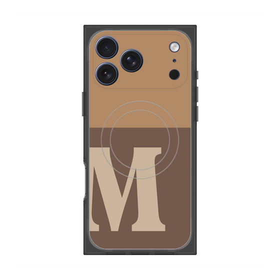 プレミアムスクエアケース with MagSafe［ オリジナル - initial two tone - M brown ］