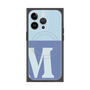 プレミアムスクエアケース with MagSafe［ オリジナル - initial two tone - M blue ］