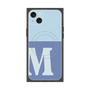 プレミアムスクエアケース with MagSafe［ オリジナル - initial two tone - M blue ］
