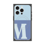 プレミアムスクエアケース with MagSafe［ オリジナル - initial two tone - M blue ］