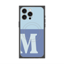プレミアムスクエアケース with MagSafe［ オリジナル - initial two tone - M blue ］