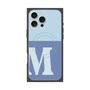 プレミアムスクエアケース with MagSafe［ オリジナル - initial two tone - M blue ］