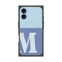 プレミアムスクエアケース with MagSafe［ オリジナル - initial two tone - M blue ］