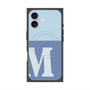 プレミアムスクエアケース with MagSafe［ オリジナル - initial two tone - M blue ］