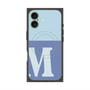 プレミアムスクエアケース with MagSafe［ オリジナル - initial two tone - M blue ］